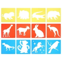 12 Sheets Children's Chalk Drawing Halloween Templates Cartoon Animal Stencils