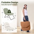thumbnail image 3 of ZonLi Adjustable Folding Floor Chair, Brown – Cozy Japandi Lounge Seat with Back Support for Adults, 3 of 8