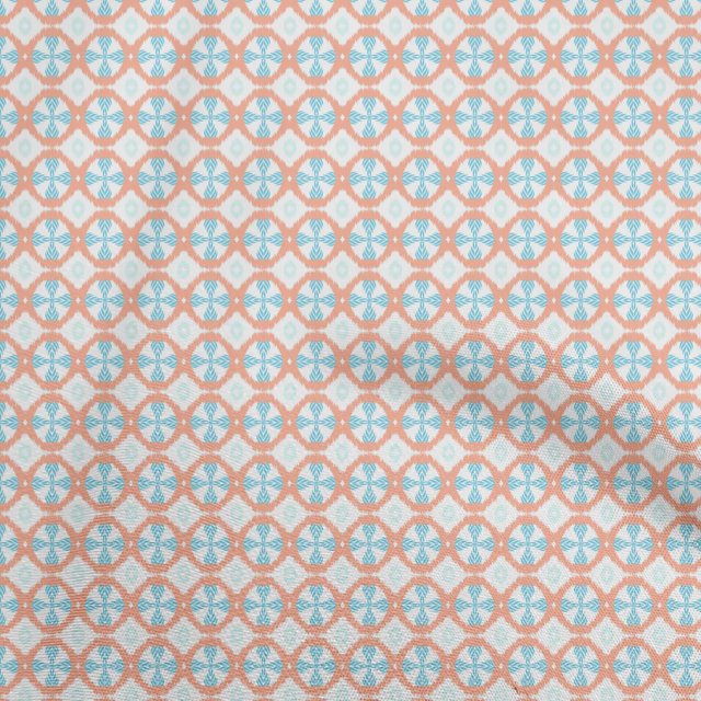 oneOone Georgette Viscose Peach Fabric Asian Ikat Sewing Craft Projects Fabric Prints By Yard 42 Inch Wide