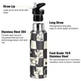 thumbnail image 3 of Yayeee 20oz Insulated Water Bottle Double Wall Stainless Steel with Flip Straw Lid, Blue and White Cat, 3 of 7