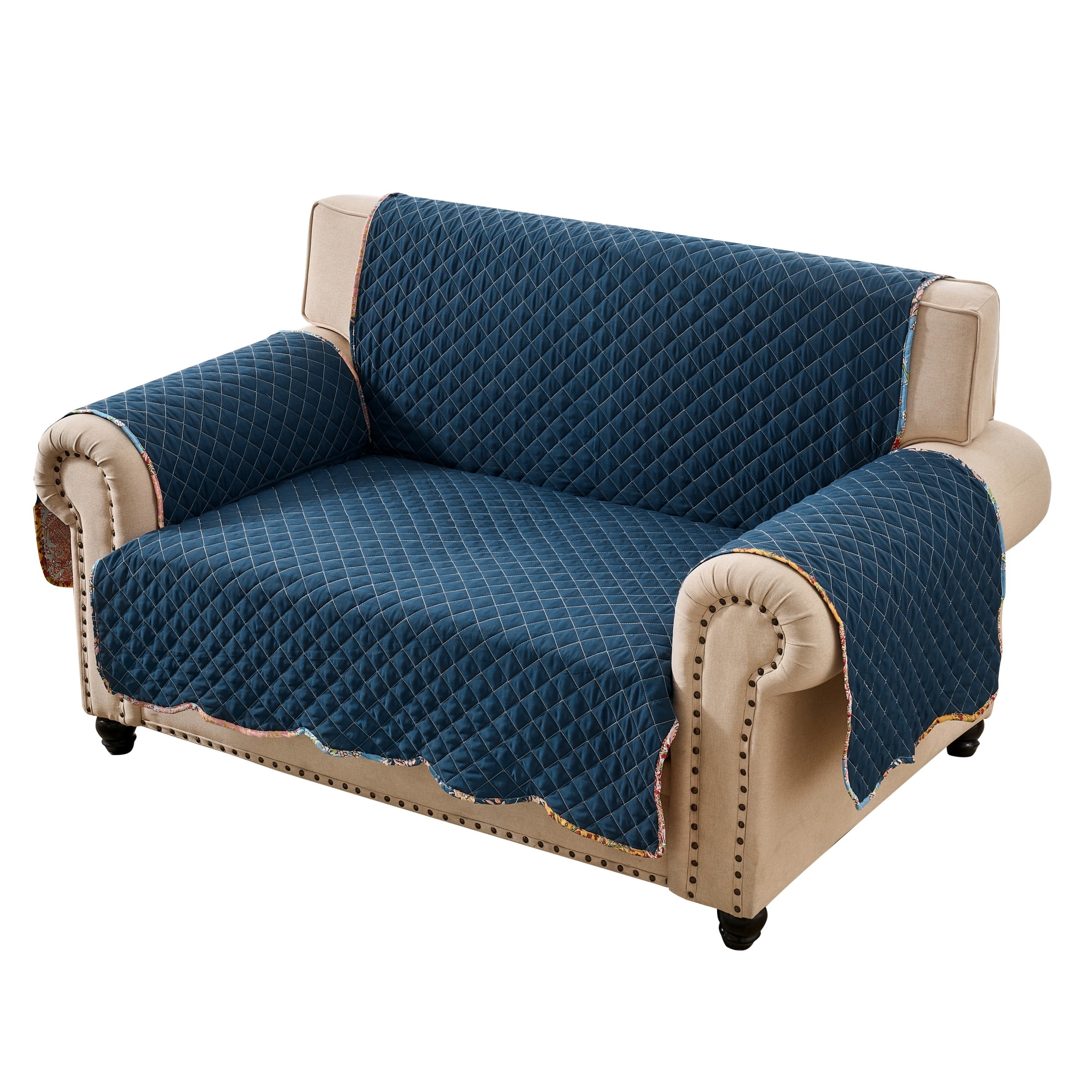 Greenland Home Fashions Tangier Boho Print Print Reversible Slipcover/Furniture Protector, Loveseat
