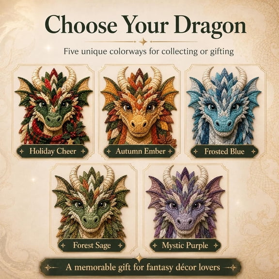 Dragon Patchwork DIY Kit, Pre-Cut Fabric Set,Create a layered fabric dragon for handmade wall decor