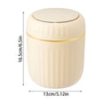 thumbnail image 3 of Desktop Small Trash Can Wastebasket with Press Type Lid for Vanity Dorm Countertop Modern Plastic Tiny Garbage Bin for office Home Living Room Study, Green 5x5x6 Inch, 3 of 8