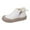 White, variant on Womens Winter Snow Boots with Protective Toe Fleece Lined Warm Non Skid Slip on Walking Flats Work Ankle Booties Black Size 6
