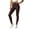 Brown, variant on Yoga Pants for Womens - High Elastic Waist Solid Color Sport Workout Tight Long Pants M