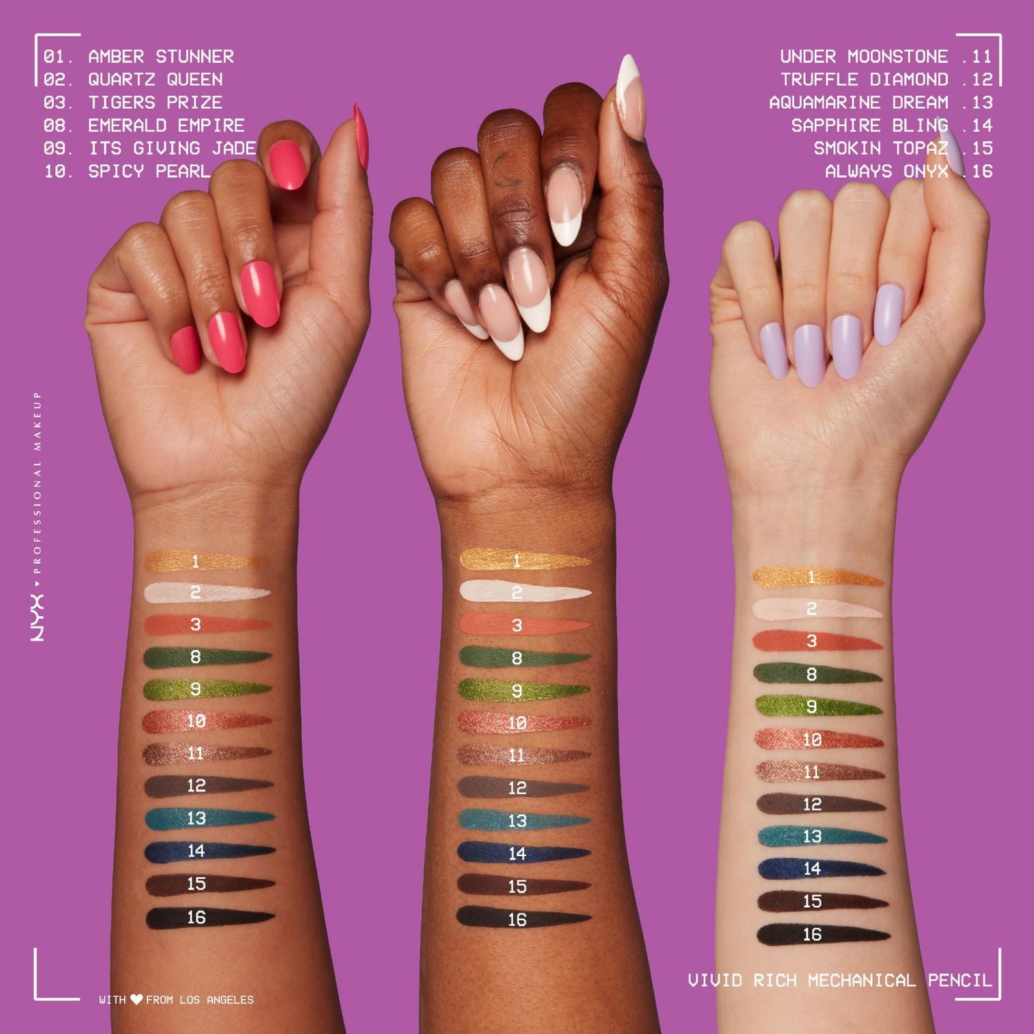 NYX PROFESSIONAL MAKEUP, Vivid Rich Mechanical Pencil, Eyeliner, Rich shades, Vegan Formula, Gem-toned pigments