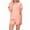 Orange, variant on Besolor Women's 2 Piece Pajamas Casual Printed Crewneck Short Sleeve Tops and Shorts Loungewear Set Sleepwear Pjs