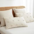 thumbnail image 3 of Nayoroom 3 Pieces Beige Tufted Heart Dot Queen Duvet Cover Boho Ultra Soft Jacquard Embroidery Shabby Chic Washed Microfiber Bedding Set, 3 of 4