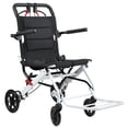 thumbnail image 4 of Anvazise Portable Aluminum Alloy Travel Wheelchair,17.7 Inches Transport Wheelchair Lightweight Foldable Wheelchair with Handlebar Brake Lever for Adults Seniors, Supports 265lbs Capacity,White, 4 of 8