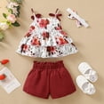 thumbnail image 5 of TOWED22 Toddler Baby Girls Clothes Summer Outfits Fruit Print Bow Camisole Top and Casual Shorts 2-piece Summer Clothing Set(Blazer,3-6 M), 5 of 9