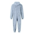 thumbnail image 5 of KKBOTIVE Winter Fuzzy Onesies Pajamas for Men Hoodie Zipper Jumpsuits Loungewear Long Sleeve Warm Romper Adult Fall Winter Loungewear Light Blue Size: XL, 5 of 6