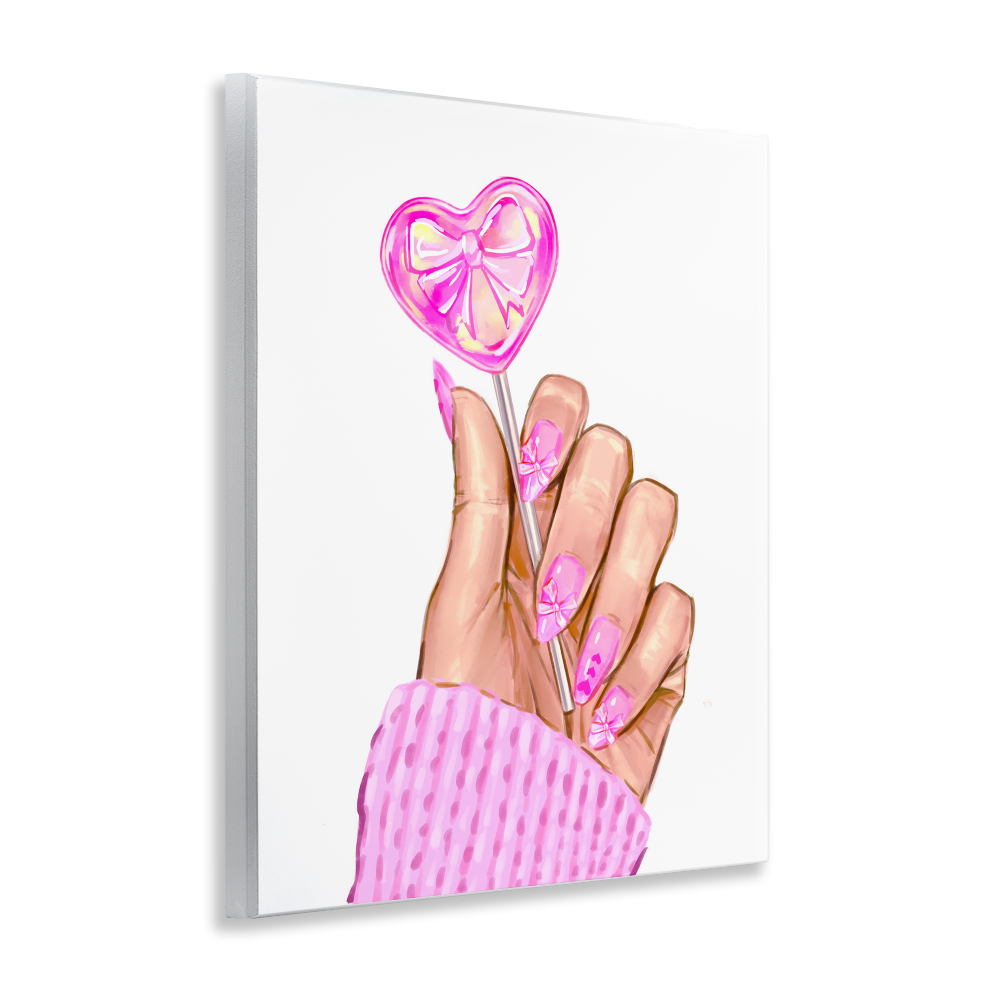 Pink Fashion Bow Lollipop Wall Plaque Art, design by Ziwei Li