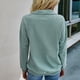 thumbnail image 5 of Sudadera de manga larga con solapa y media cremallera para mujer, color sólido, elegante, holgado, informal (verde grisáceo), 5 of 6