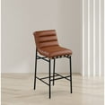 thumbnail image 4 of Meridian Furniture Burke Cognac Vegan Leather Bar Stool, 4 of 7