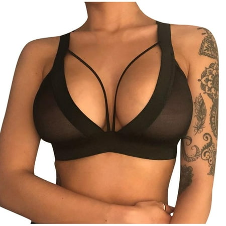 

DORKASM Bras for Women Plunge Bra Push Up Underwire Bra L Black