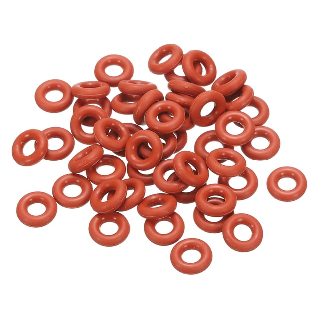 Anillo O de silicona Uxcell 12mm OD 6mm ID 3mm de ancho, junta de sellado VMQ, roja, 50 piezas