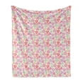 thumbnail image 1 of Pastel Soft Flannel Fleece Throw Blanket, Soft Tone Leaves in Grunge Tones Romance in Mother Nature Revival Growth Essence, Cozy Plush for Indoor and Outdoor Use, 50" x 60", Multicolor, by Ambesonne, 1 of 5