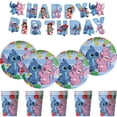 thumbnail image 2 of Decoración para fiesta de cumpleaños de Disney Stitch, vajilla con temática de Lilo y Stitch azul, vasos, globos de ángel, piñata, suministros para fiestas para niños, 2 of 5