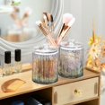 thumbnail image 3 of Yayeee 2 Pack Qtip Holder Bathroom Cotton Swab Canister with Lid Clear Dispenser Set, Purple Deer, 3 of 6