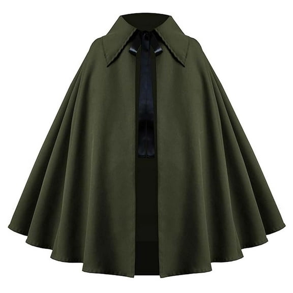 HXWCHs Solid Color Gothic Victorian Court Dress Women's Vintage Fitted Waist Party Gown Dark Green One Size