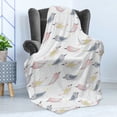 thumbnail image 4 of Polka Dots Soft Flannel Fleece Blanket, Birds on Classic Little Circles Motif Spring Season Wings Flying, Cozy Plush for Indoor and Outdoor Use, 50" x 60", Baby Blue and Multicolor, by Ambesonne, 4 of 5