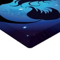 thumbnail image 2 of Ambesonne Ocean Fitted Sheet, Aquatic Girl Mermaid, Full Size, Purple Black, 2 of 3