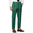 thumbnail image 4 of INSPIRE CHIC Men's Striped Slim Fit Contrast Color Drawstring Dress Pants 32 Dark Green, 4 of 6