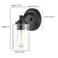 thumbnail image 2 of Millennium Lighting  Metal 1 Light Wall Sconce- Clear Seeded Glass Matte Black Black Matte, 2 of 6