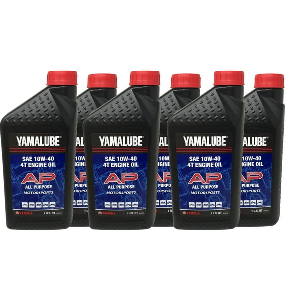 Yamaha Genuine OEM SAE 10W-40 4T Engine Oil LUB-10W40-AP-12 - 6 Pack