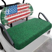 FUIALDOLG Golf Cart Seat Covers for Club Car Front and Rear Seat Cushion, USA Flag Golf Universal Fit for Women Men Ezgo Golfcart Accessories, Breathable & Easy to Clean