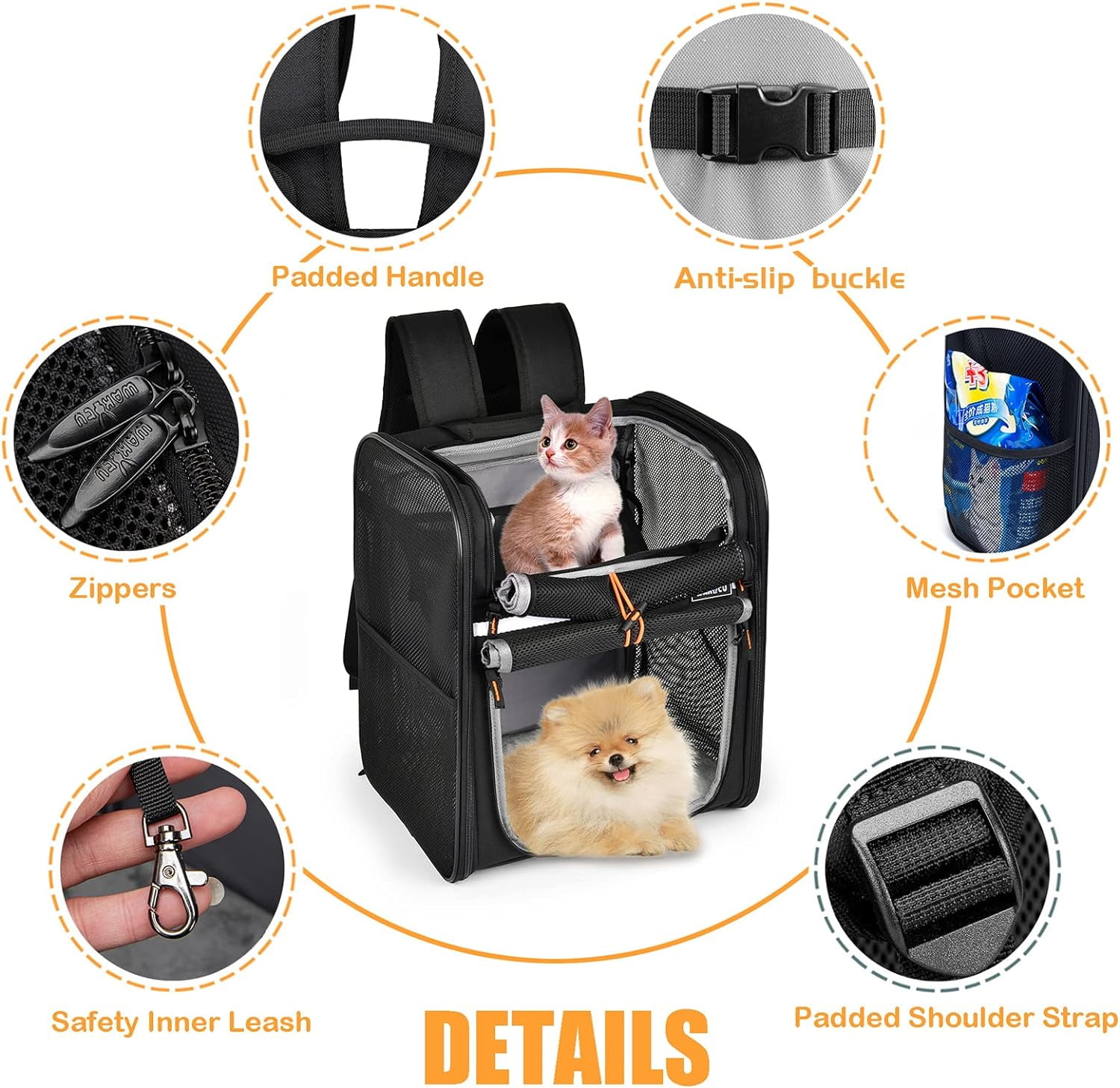 Cat Dog Backpack Carrier Foldable Pet Bag 3 Portable Breathable Carriers Conveyors and Travel Transport Products Accessories