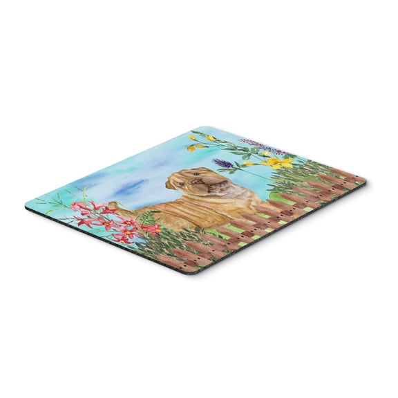 Shar Pei Puppy Spring Mouse Pad Hot Pad or Trivet