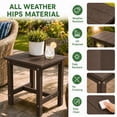 thumbnail image 3 of Y&M Outdoor Side Table 2 Pack, HIPS Waterproof Patio End Table for Adirondack Chair, Square Accent Table, Coffee, 3 of 8
