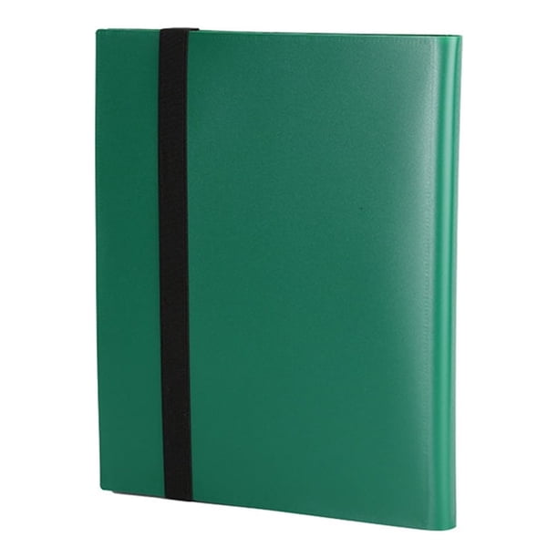 Ounissouiy Carpeta de álbum de tarjetas comerciales de carga lateral 360 resistente al desgaste, colección de juegos laterales, carpeta de Juegos de cartas Verde