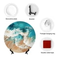 thumbnail image 4 of Honeii Ocean Wave Crash Print Elegant Bone China Decorative Plate, Porcelain Plate,Art Crafts,Ceramic Ornaments for Home Office Wall Decor-7in, 4 of 5