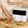 thumbnail image 3 of MIRASTON 10QT Dual Basket Air Fryer, 8-in-1 Smart Touchscreen with Sync Finish & Dual Zone Temp Control, 2 Separate Nonstick Baskets for Large Family, Aesthetic White for Any Countertop, 3 of 9
