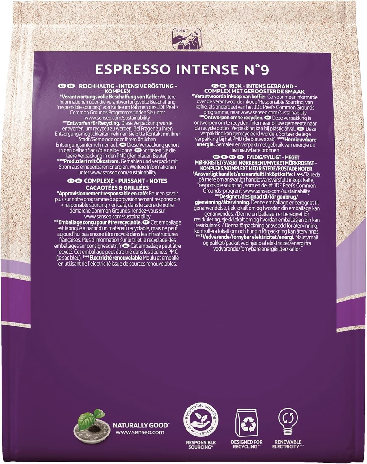 Senseo Espresso Coffee Pods ,Dark Roast Pads Arabica Blend Compatible with Philips Senseo Coffee Machines,3 Packs of 32 Pods