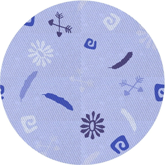 Ahgly Company Indoor Square Patterned Sky Blue Dress Blue Area Rugs, 3' Square