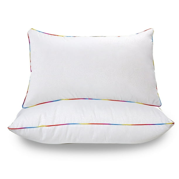Protector de cuello con almohada de cama | Tacto de terciopelo de plumón súper suave | Relleno de fibra de poliéster | Soporte ergonómico | Funda hipoalergénica transpirable | 1 pieza | 18,9 x 29,13