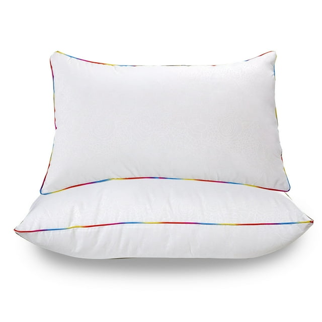 Matoen 1pc Household Bed Pillow Neck Protector Super Soft Elastic Sleep Support Down Velvet Pillow Insert Suitable for Bedroom Living Room and Hotel