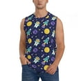 thumbnail image 2 of Fotbe Men's Astronaut Corgi Print Men's Sleeveless Muscle Tank Tops Casual T-Shirts for Gym Workout Beach-3X-Large, 2 of 8