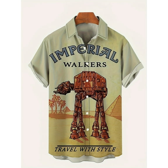 DCDany Men's Hawaiian Shirt Short Sleeve Funny Graphic Tropical Vacation Button Down Beach Shirts