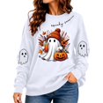 thumbnail image 4 of Sweatshirts for Women JIANLAI Spooky Season Cute Ghost Pumpkin Graphic Crewneck Sweatshirt, Fall Halloween Long Sleeve Pullover Top, Loose Casual Printed Sweatshirt, 4 of 7