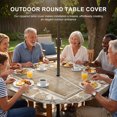 thumbnail image 3 of Round Outdoor Tablecloth with Umbrella Hole and Zipper, Brown Beach Coastal Tablecloth with Elastic Waterproof, Summer Nautical Starfish Shell Coral Vintage Patio Table Covers for 36" - 44" Tables, 3 of 9