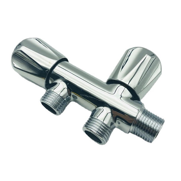 Desviador de grifo de baño, salida de interruptor doble, válvula de ángulo de 3 vías de cobre, divisor de control doble para lavabo, hotel, interior