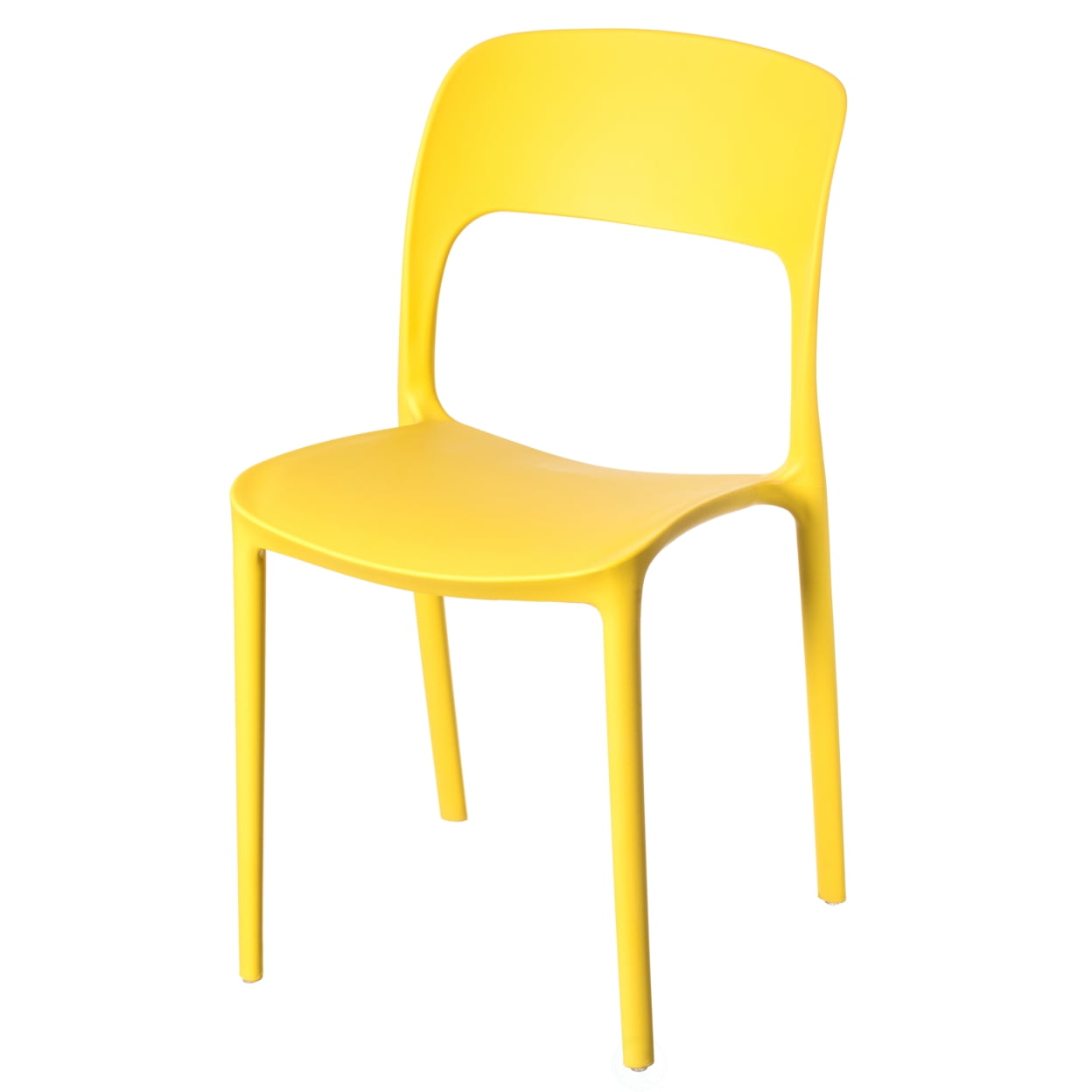 Modern Plastic Outdoor Dining Chair with Open Curved Back
