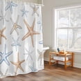 thumbnail image 6 of Retro Starfish Shower Curtains for Bathroom, Watercolor Starfish Washable Fabric Shower Curtain with Hooks Waterproof Bathroom Decor Sets, 72 x 78 Inches, 6 of 9