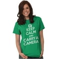 thumbnail image 4 of Keep Calm Carry A Camera Photographer Plus Size Crewneck Graphic Tee Shirt Brisco Brands 4X, 4 of 5