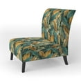 thumbnail image 3 of Designart "Radiant Tropical Mirage" Green Tropical Upholstered Accent Chair - Tropical Arm Chair For Living Room, 3 of 7