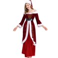 thumbnail image 1 of Traje navideño de terciopelo de lujo para adultos, traje de Papá Noel, guantes, chal, sombrero, Tops, cinturón, cubierta de pie, guantes de Cosplay de alta calidad, 1 of 4